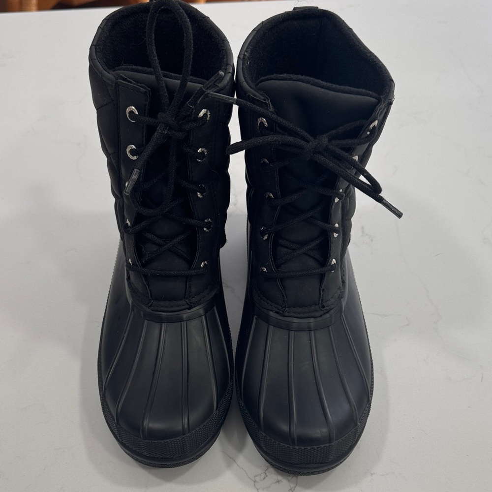 Black Sperry Women's Lace-Up Boots